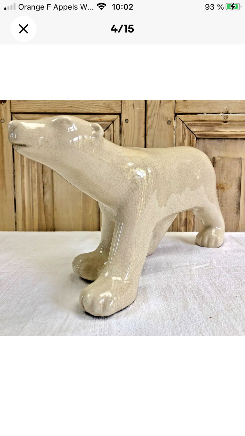 Ours craquelé Art Déco 1930 émaux de Louvière