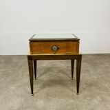 Art Deco mirror and brass bedside table