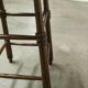 Brutalist stool in wood and straw, 1960s, 59cm