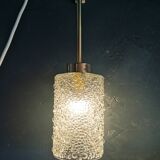 Vintage 60s brass pendant lamp with transparent glass bubbles