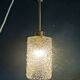 Vintage 60s brass pendant lamp with transparent glass bubbles
