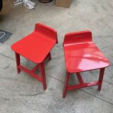 Set of two red design stools