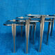 SET OF 3 NESTING TABLES WITH CHROME METAL DOUBLE BASE AND SMOKED GLASS