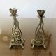 Pair of art nouveau style brass candlesticks
