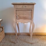 Louis XV style bedside side table in light wood