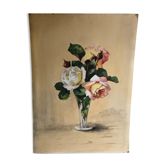 Watercolor signed bouquet of roses