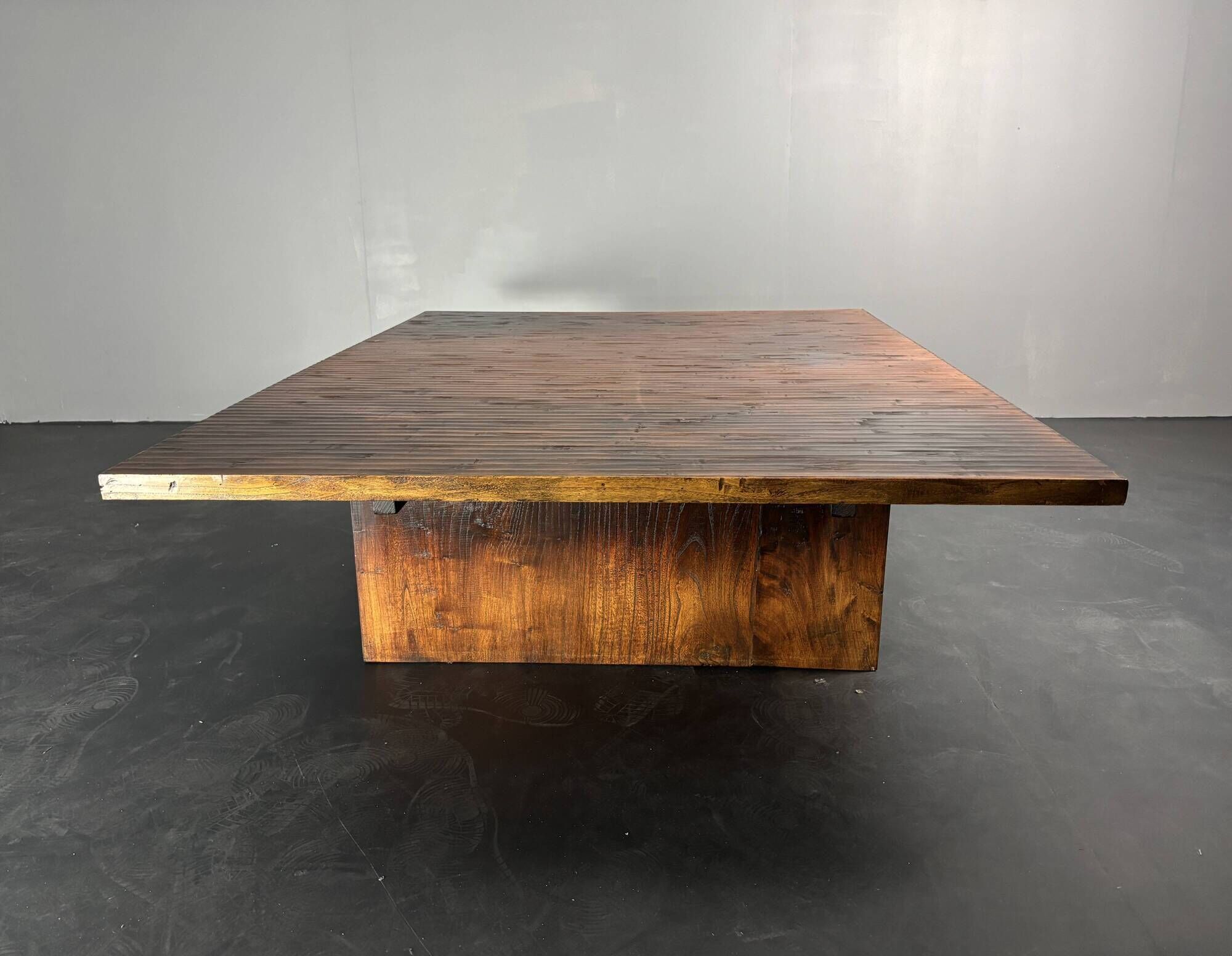 Low Japandi bamboo wabi sabi coffee table by Axel Vervoordt, Belgium 1980s