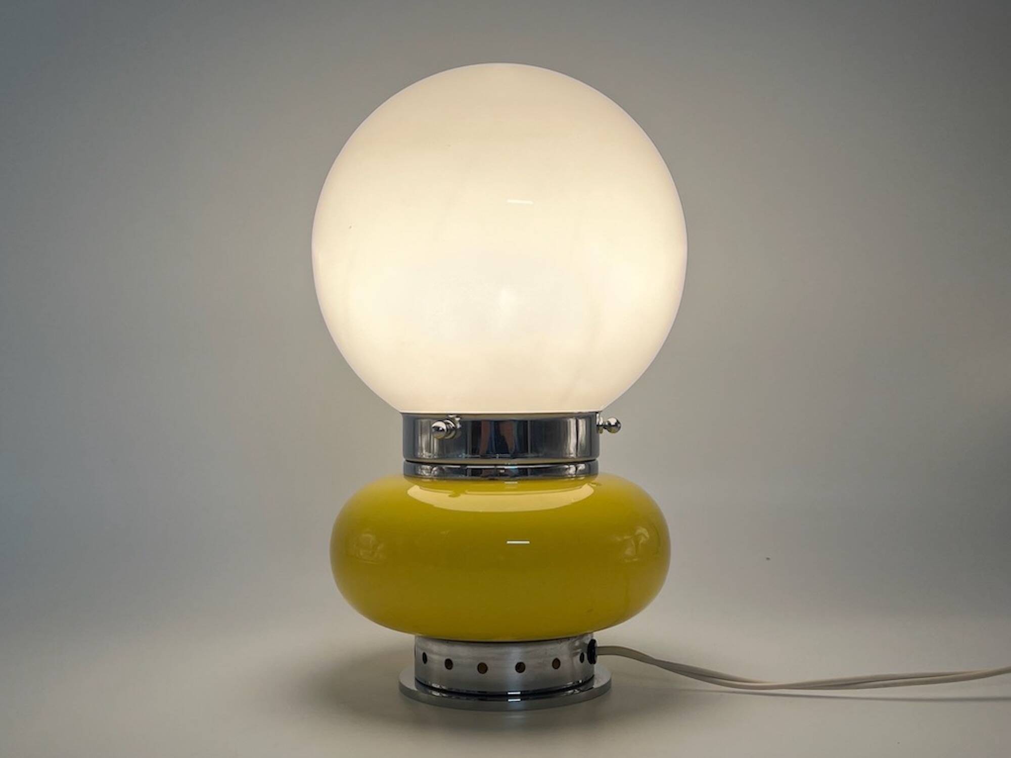 Murano Glass Yellow Table Lamp Mazzega, 60s