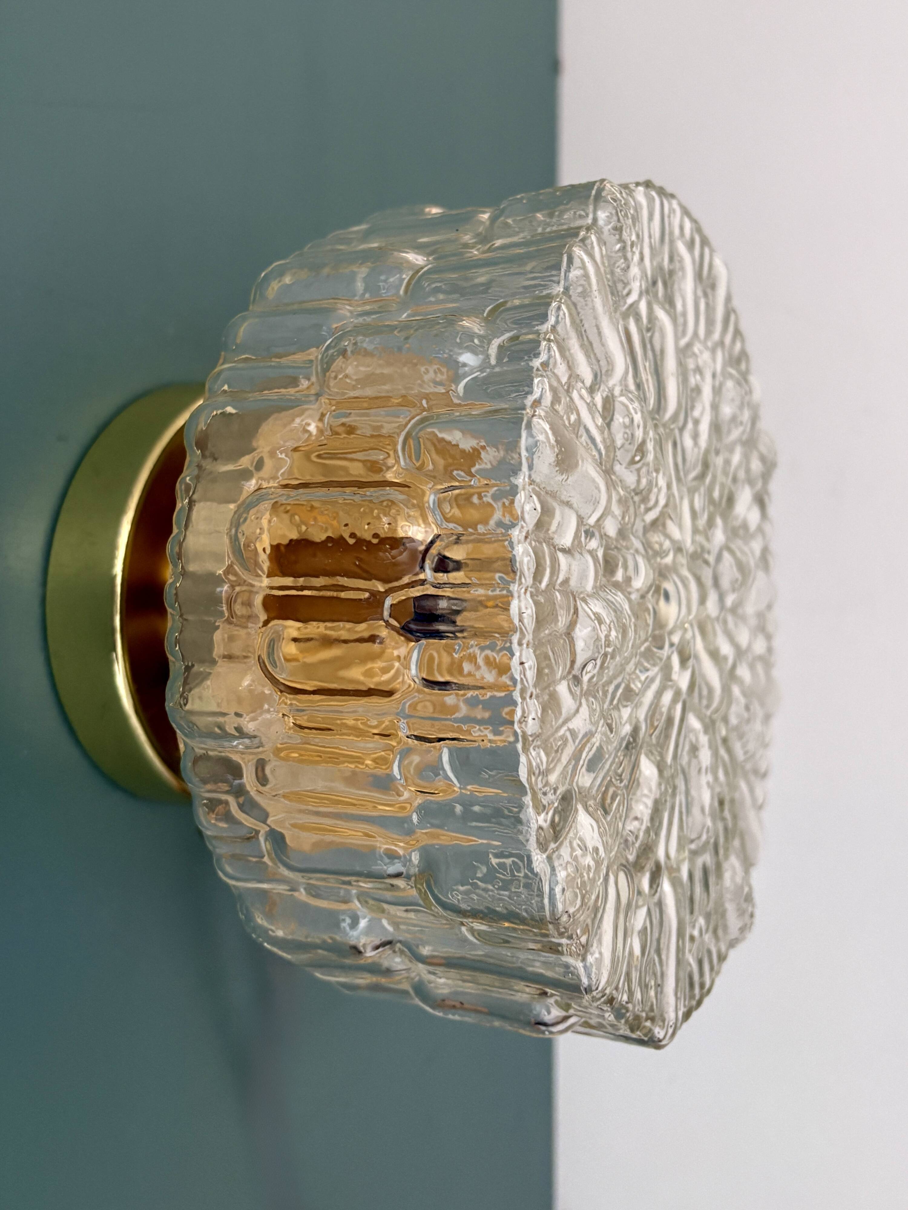 Vintage moulded glass wall or ceiling light globe