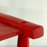 Old african baole red painted meditation chair