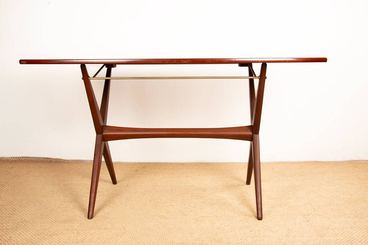 Vintage Danish high and low teak table 1960.
