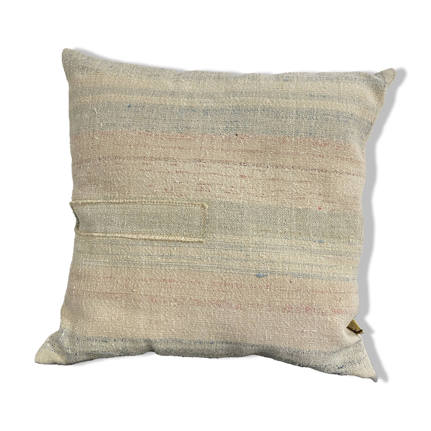 Handmade cushion in vintage fabric, Kilim style.