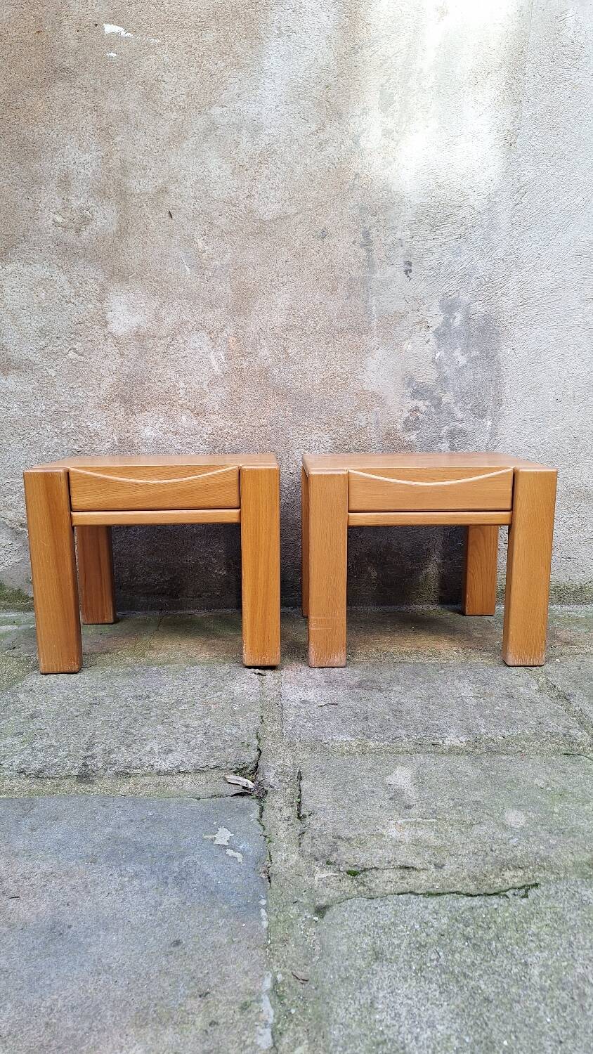 Pair of bedside tables in elm Atelier Chauvin