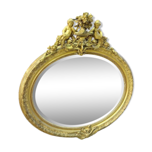 Miroir medaillon angelots - siecle