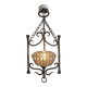 Colourful Stained Glass Wall Sconce with Wrought Iron and Cabochons Lamp