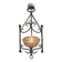 Colourful Stained Glass Wall Sconce with Wrought Iron and Cabochons Lamp