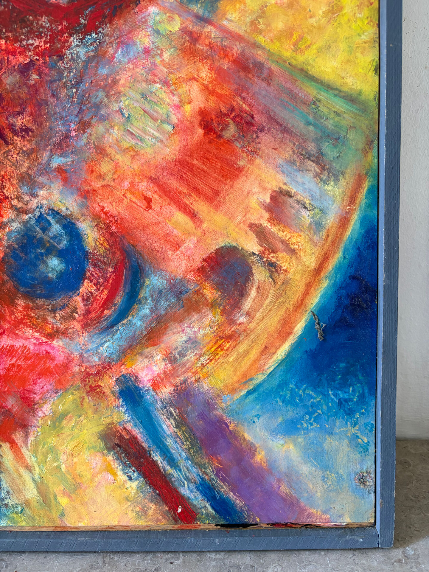 Abstract - The Samurai, oil on wood panel signed 1989
