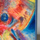 Abstract - The Samurai, oil on wood panel signed 1989