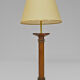 Pair of art deco lamps in wood and patinated bronze around 1930