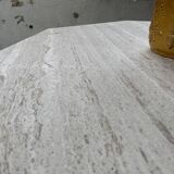 Octagonal travertine coffee table