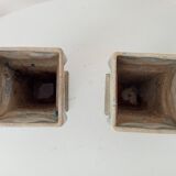 Pair of old art deco vases in enameled cast iron