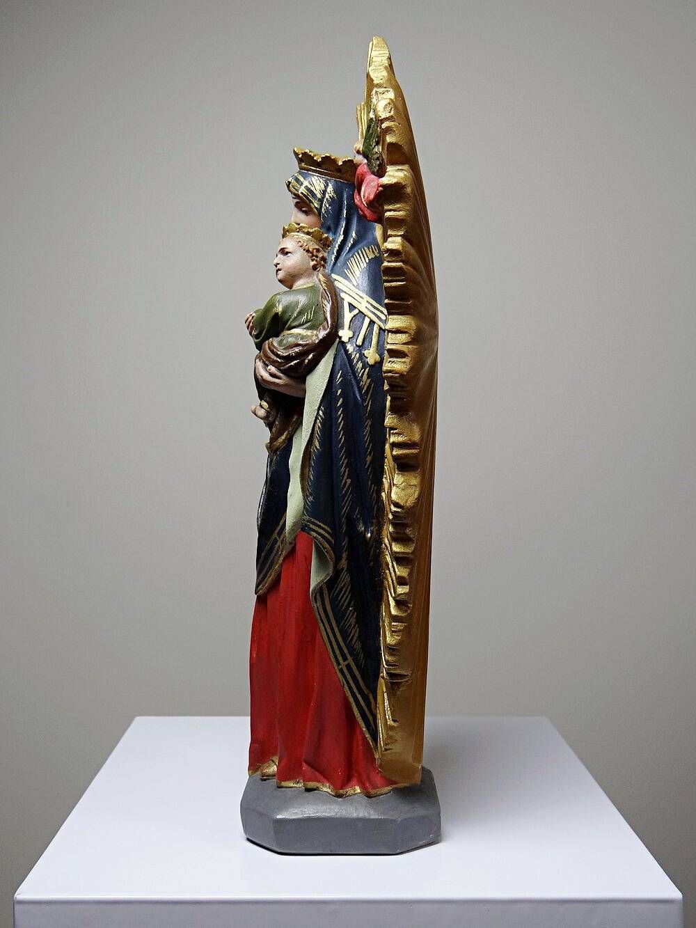 Antique statuette of the Virgin Mary of Perpetual Help, Roman cardboard, Raffl, Paris