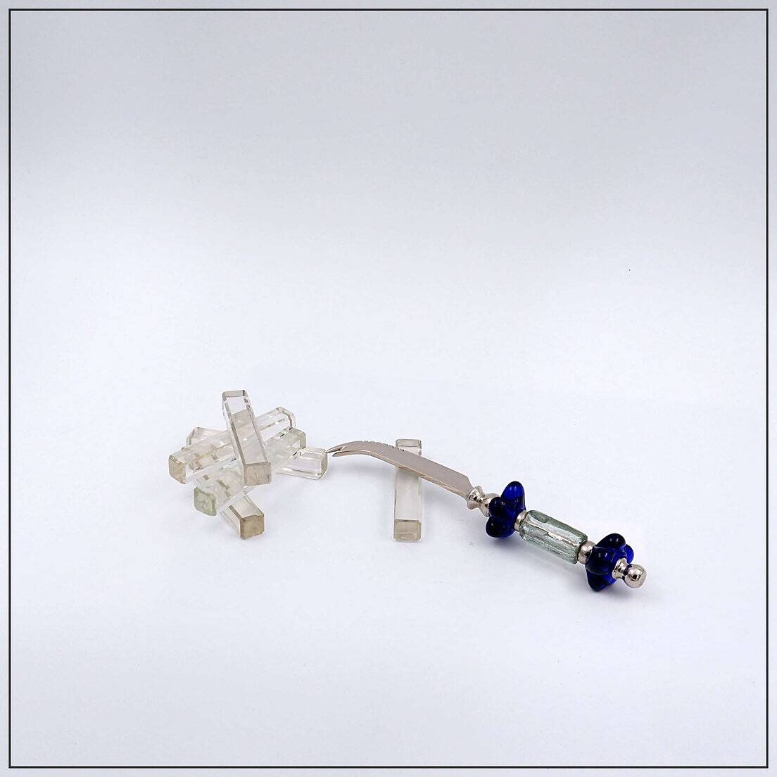 6 crystal knife rests, Czechoslovakia 1980