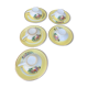 Coffee service or tea in vintage yellow and white porcelain
