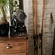 Paire de ski vintage en bois