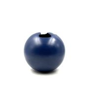 Modern blue spherical ceramic vase, Italy 1970