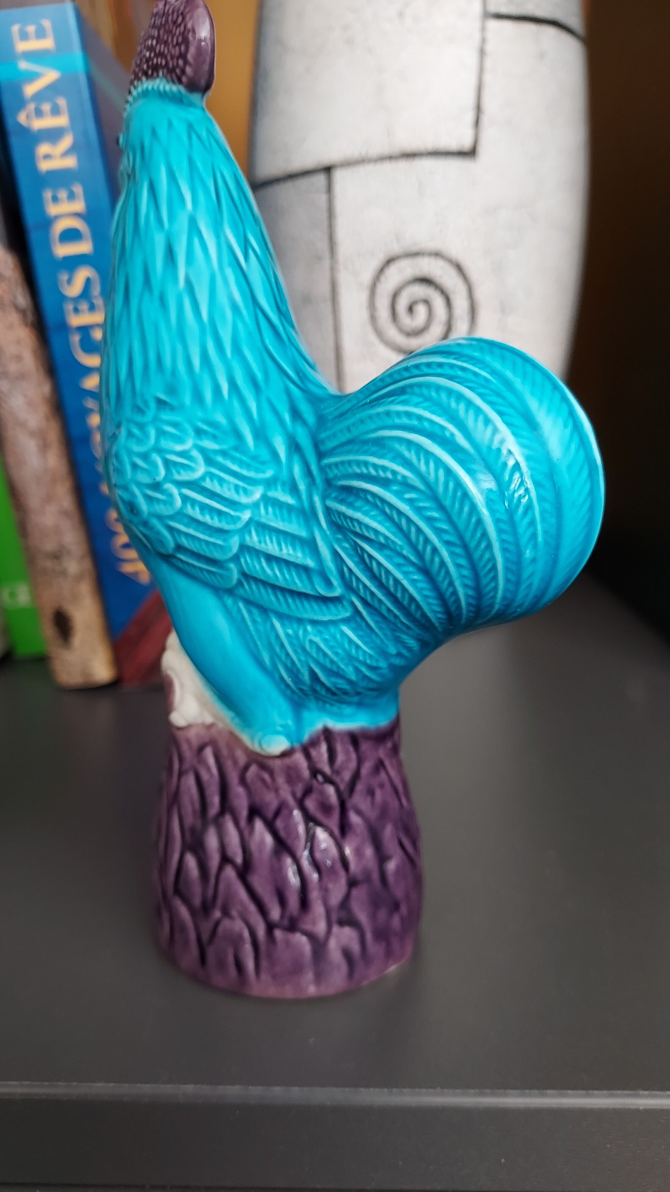 Chinese porcelain roosters bookends