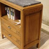 Large Art Deco bedside table in light oak