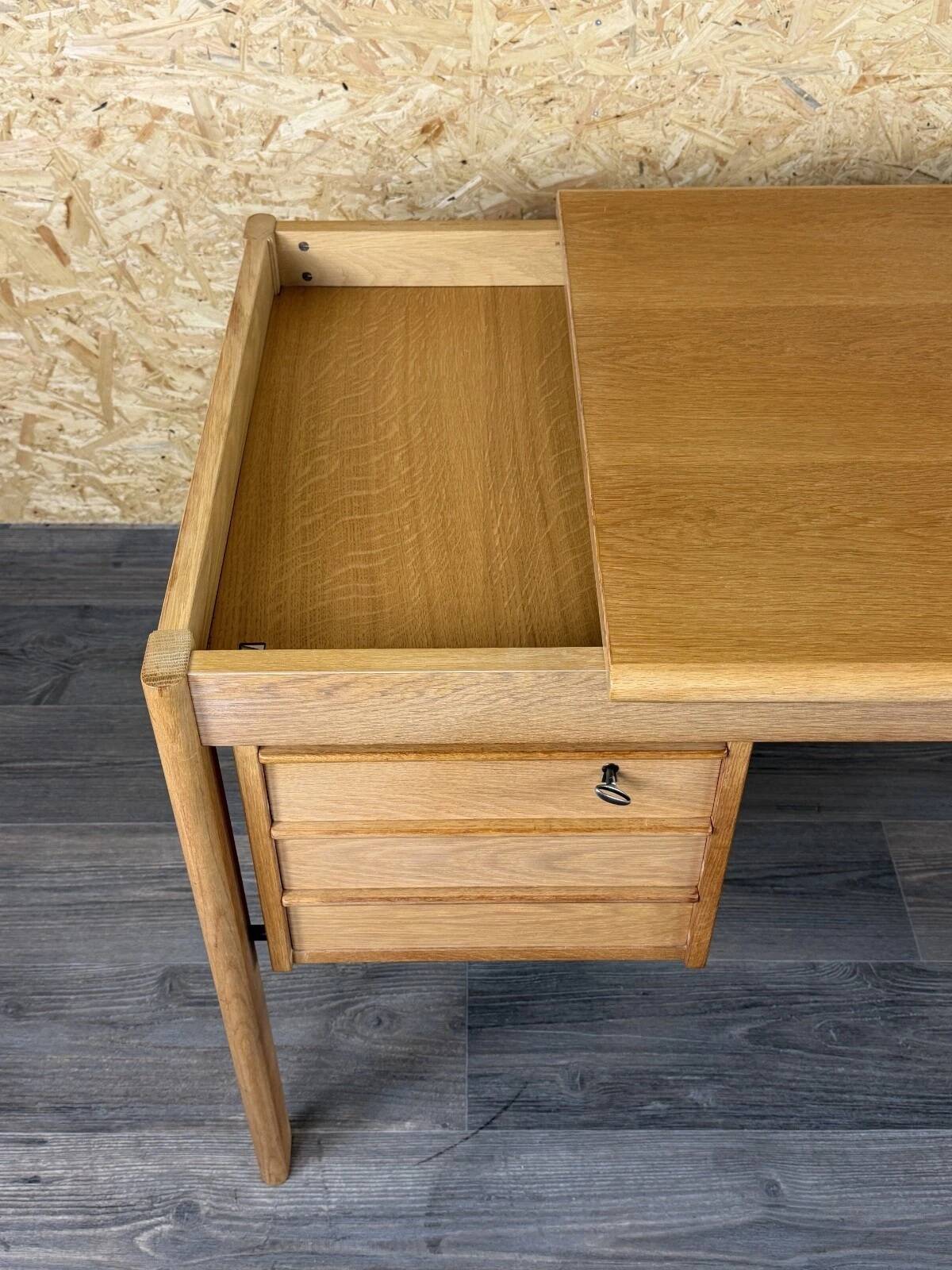 1960s 1970s Oak Writing Desk Sliding Top by Peter Løvig Nielsen for Løvig