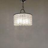 Mid century glass and chrome chandelier, 1960s