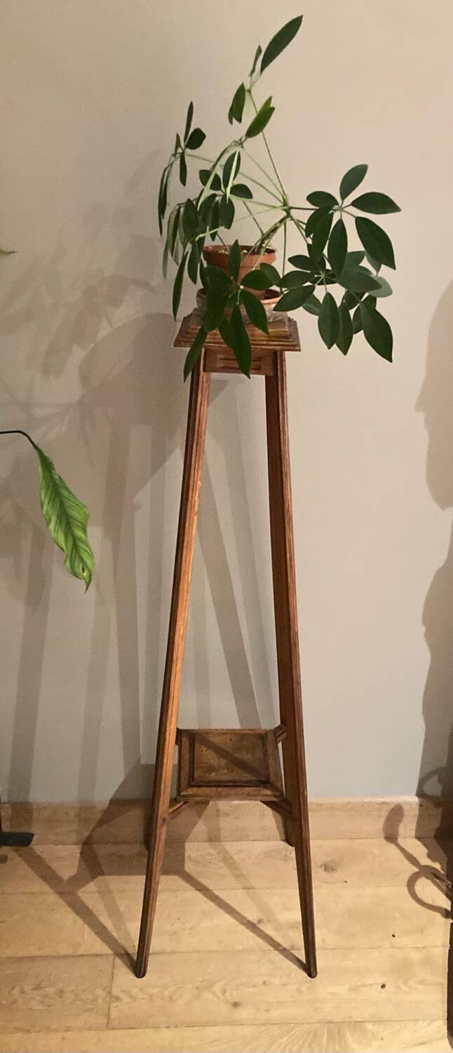 Large Art Deco harness in solid oak, early 20th century