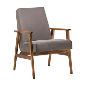 Śnieżka armchair  from the 1970s./ gray velor
