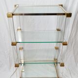 Glass and plexiglass rolling shelf Pierre Vandel