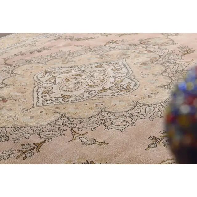 1960s Persian Handmade Wool Cotton Orange Oversized Area Rug 294x379