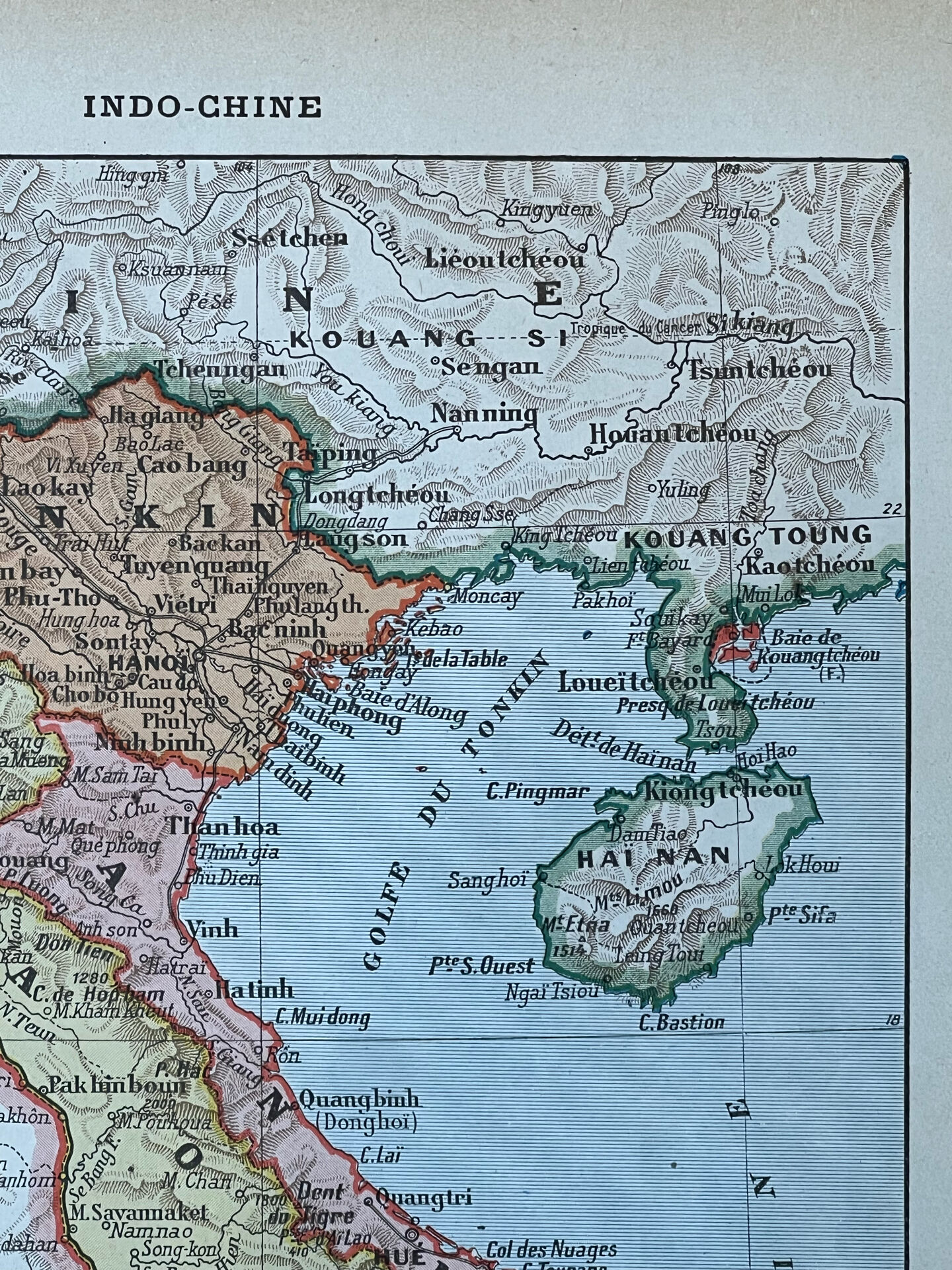 Carte de l'Indo-Chine - 20x29cm