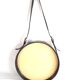 Circular mirror in black leather Jacques ADNET 1950