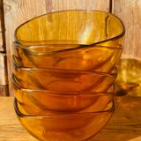 Set of amber brown Vereco bowl