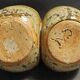 Vintage salt cellar in pyrite sandstone, signature to identify, 20th century