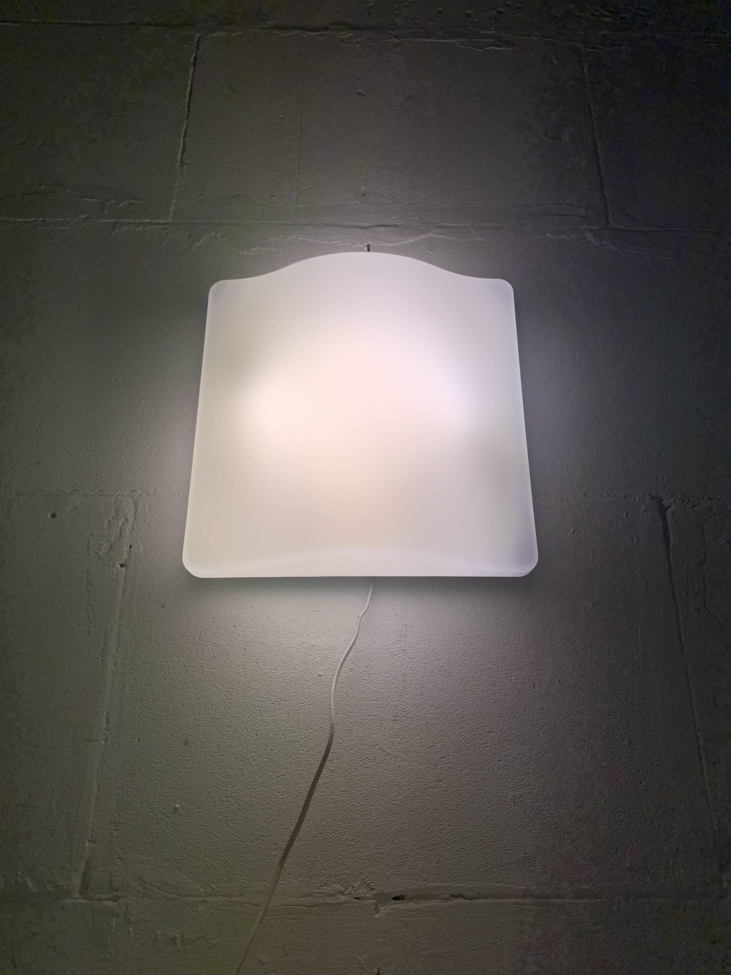 Set of 4 midcentury space age wavy wall lamp by Guzzini,model 5359