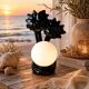 Ceramic and opaline palm tree lamp 1980