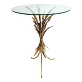 Table d'appoint en laiton vintage formant une gerbe de blé