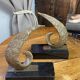 Bookends in bronze and marble