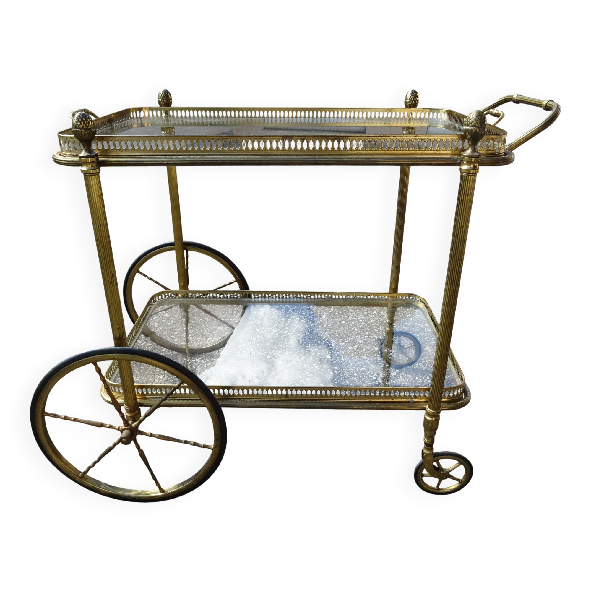 Rolling serving table in neo-classical Louis XVI style.