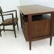 Vittorio Dassi Mid-Century Italian Teakwood Writing Desk and Chair, 1950