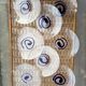 8 vintage blown glass plates with swirl decoration