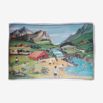 Affiche 60x90cm "Le camping", Hachette